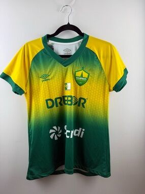NWT Umbro Cuiabá EC Brazil 2022 Home Jersey Women’s XL Yellow Green V Neck
